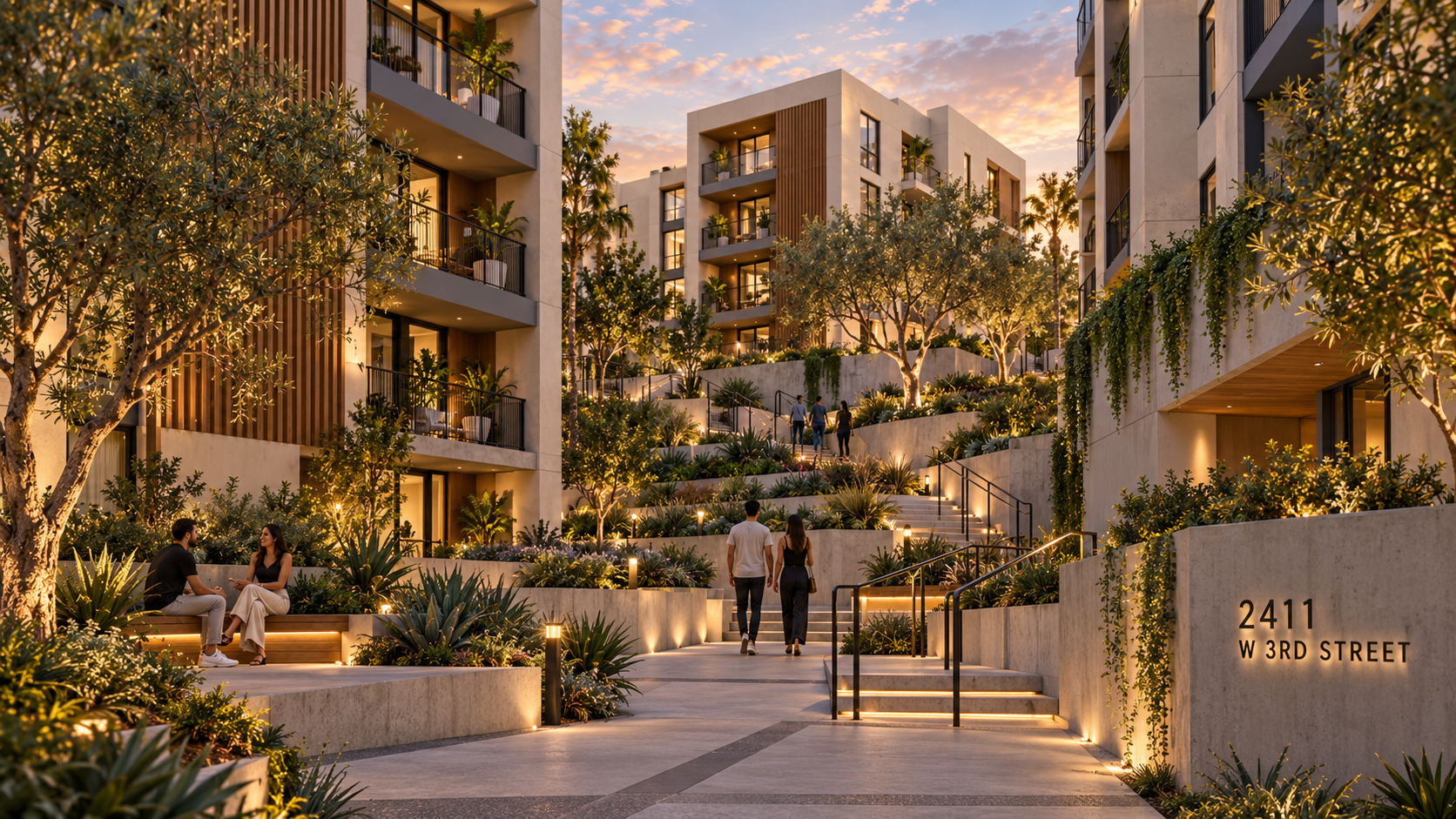 Los Angeles 250-unit multifamily feasibility rendering